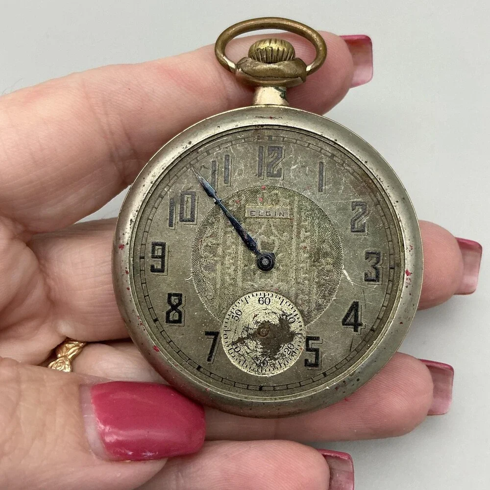 Vintage Elgin Pocket Watch Men 49mm Grade 291 16S Manual Wind Not Running